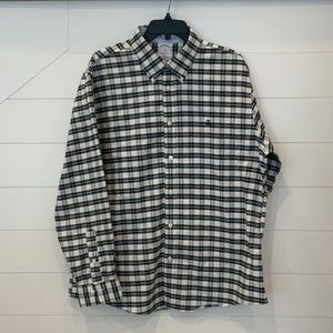 Brooks Brothers 1818 Shirt XL Green Check Regent Fit Non Iron Cotton Blend LS